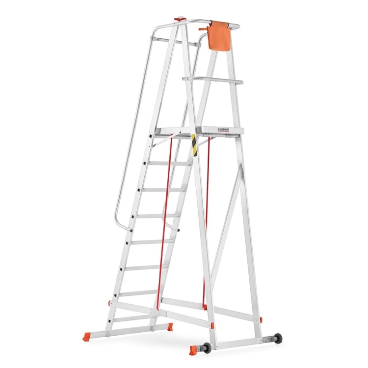 Magazijn bordestrap - 4,07 m werkhoogte - aluminium - HIGHER