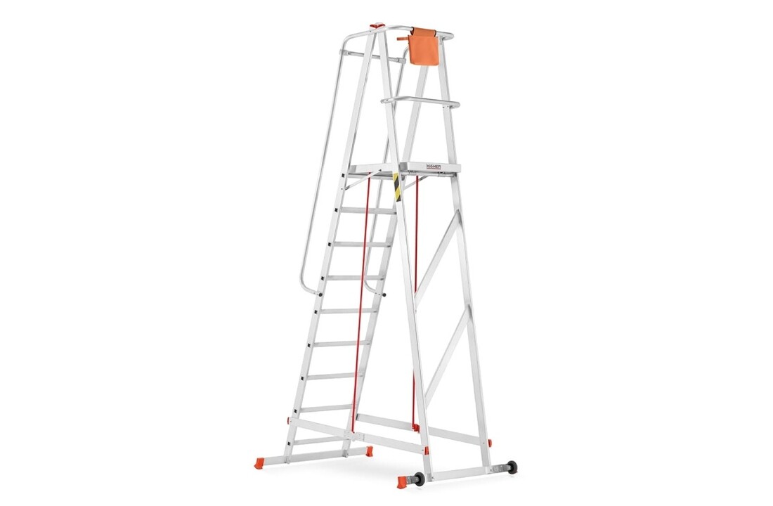 Magazijn bordestrap - 4,32 m werkhoogte - aluminium - HIGHER