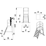 HIGHER Magazijnladder 9 treden Aluminium | 81PRO Werkhoogte 4,32m