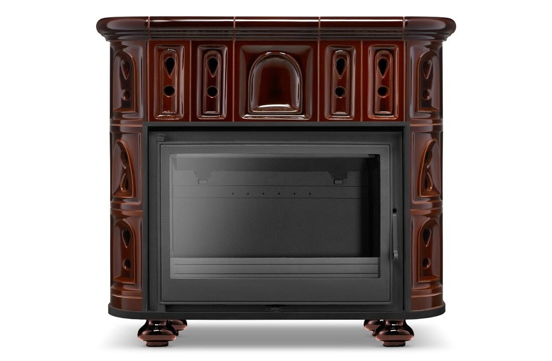 Houtkachel HIGHER BERGEN/OSLO Keramiek 13 kW - Brons