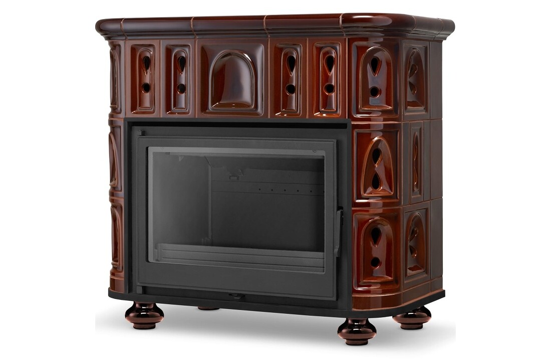 Houtkachel HIGHER BERGEN/OSLO Keramiek 13 kW - Brons