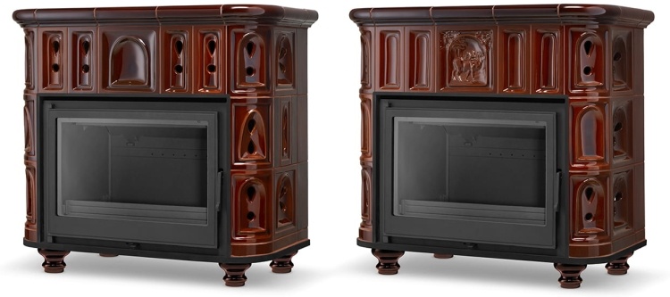 Houtkachel HIGHER BERGEN/OSLO Keramiek 13 kW - Brons