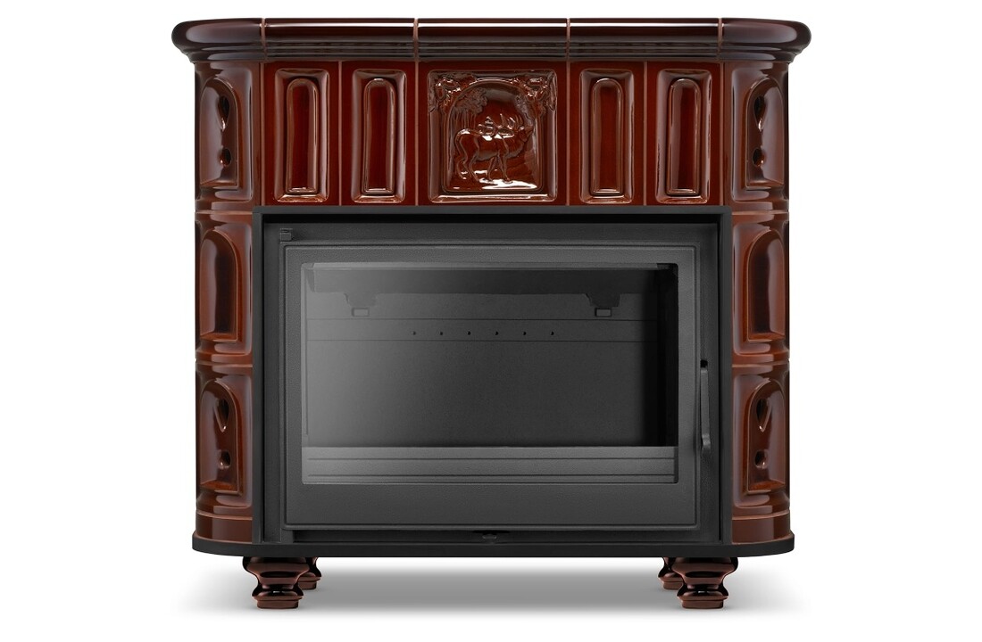 Houtkachel HIGHER BERGEN/OSLO Keramiek 13 kW - Brons