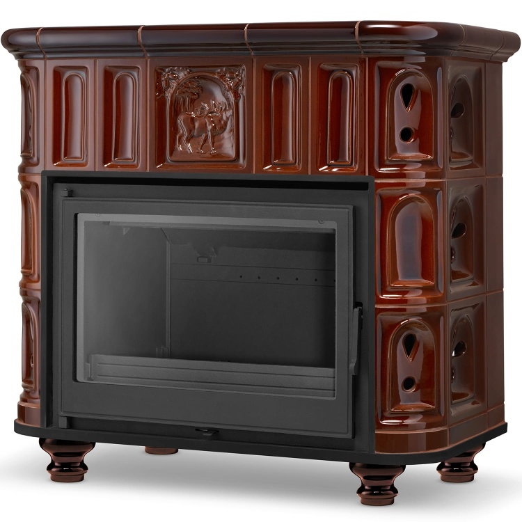 Houtkachel HIGHER BERGEN/OSLO Keramiek 13 kW - Brons