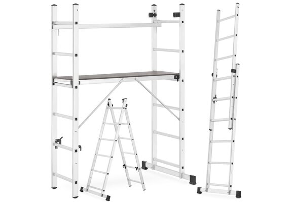 HIGHER Aluminium Steiger 2x6 - Werkplatform 3-in-1