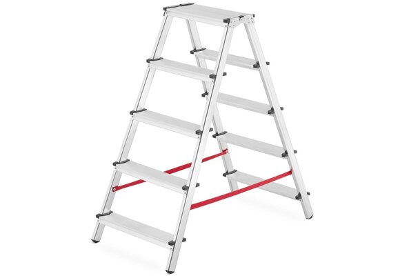 Huishoudtrap - 2x 5 treden - aluminium - 3,10 m werkhoogte