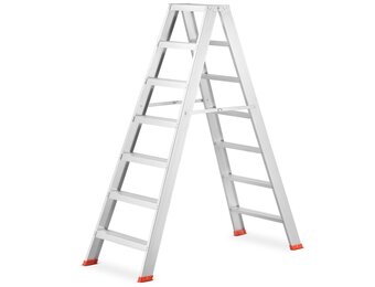 HIGHER Professionele Dubbele Ladder 2x7 Sporten - 147cm Werkhoogte