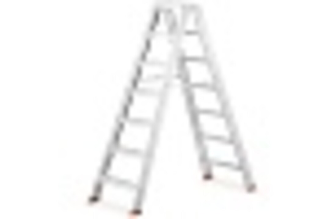 HIGHER Professionele Dubbele Ladder 2x7 Sporten - 147cm Werkhoogte