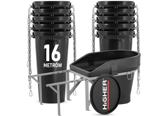 Stortkoker - met draagconstructie - 16 m - Ø 60-41 cm - zwart