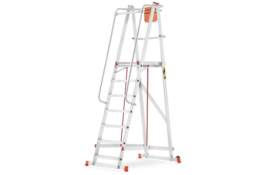 HIGHER magazijnladder 7 treden aluminium