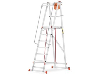HIGHER magazijnladder 7 treden aluminium
