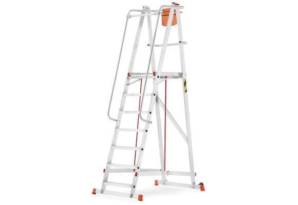 Bordestrap - aluminium - 7 treden - werkhoogte 3,82 m