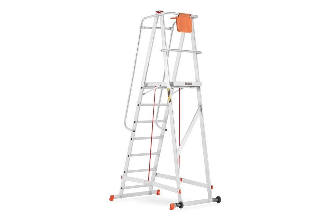 Bordestrap - aluminium - 7 treden - werkhoogte 3,82 m