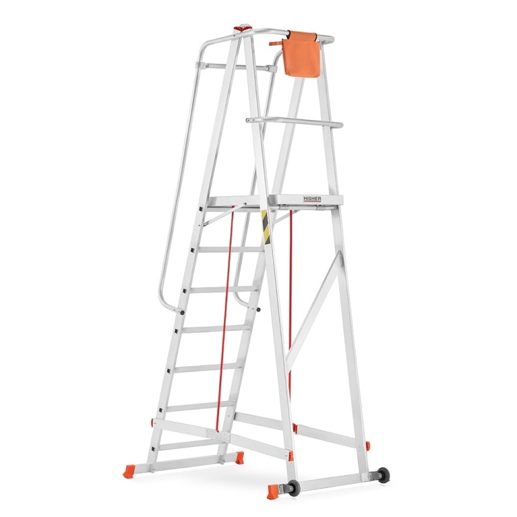 HIGHER magazijnladder 7 treden aluminium
