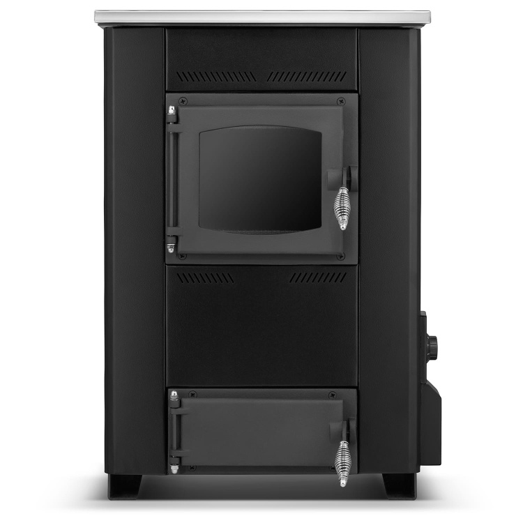 CV houtkachel met kookplaat - 25 kW - TEMY ES 25 - zwart