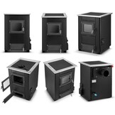 CV houtkachel met kookplaat - 25 kW - TEMY ES 25 - zwart