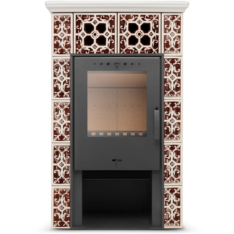 Tegelkachel - houtkachel - 10 kW - JASMIN GRANDE - bruin