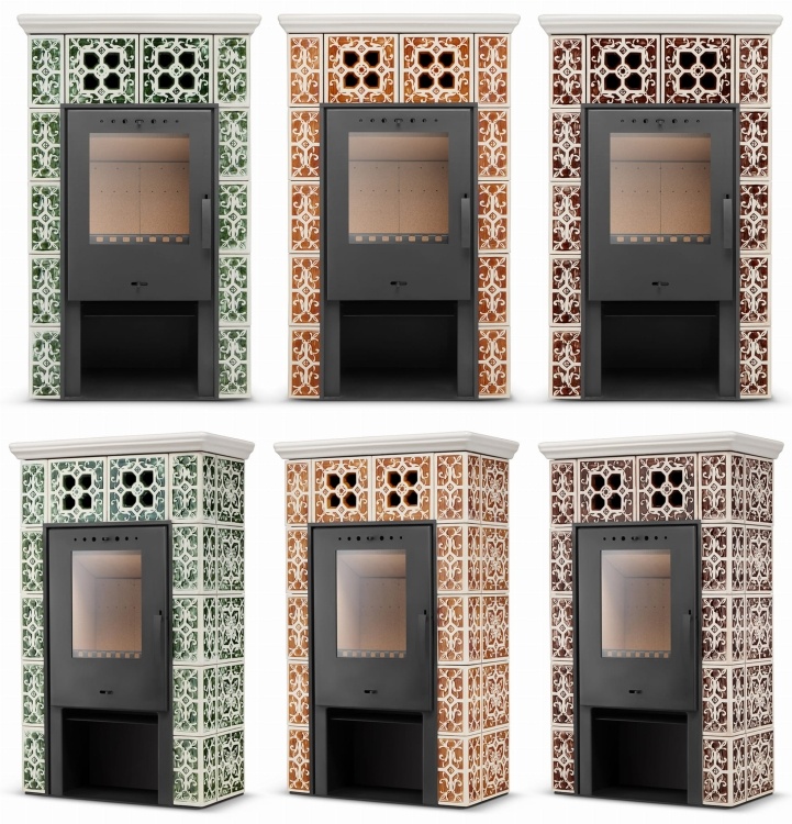 Tegelkachel - houtkachel - 10 kW - JASMIN GRANDE - bruin