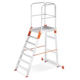 Bordestrap - 3,5 m werkhoogte - met leuning - aluminium