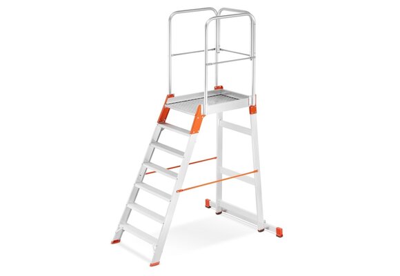 Bordestrap - 3,5 m werkhoogte - met leuning - aluminium