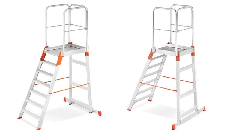 Bordestrap - 3,5 m werkhoogte - met leuning - aluminium