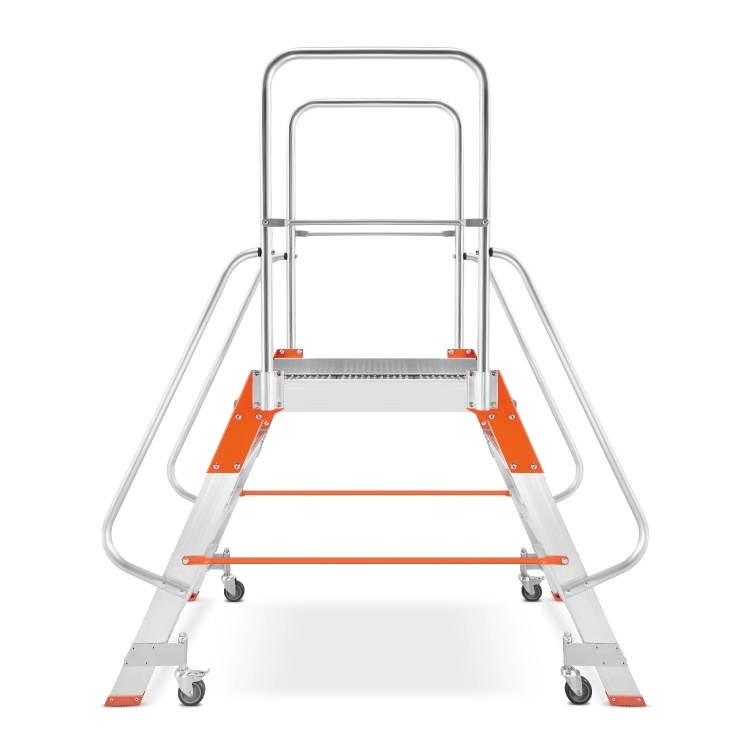 Bordestrap - aluminium - met leuning - dubbelzijdig 6 treden