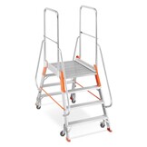 Bordestrap - aluminium - met leuning - dubbelzijdig 6 treden