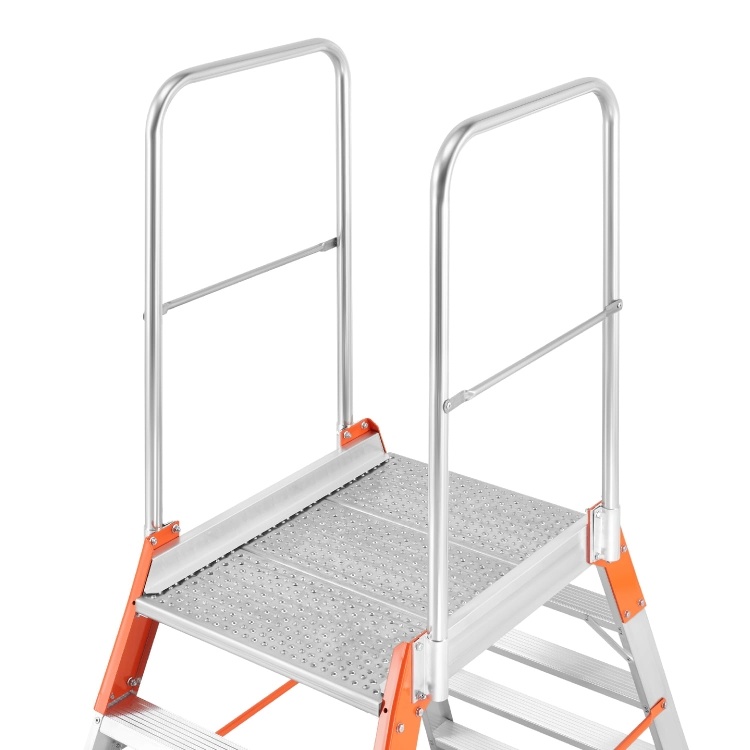 Bordestrap - aluminium - met leuning - dubbelzijdig 6 treden