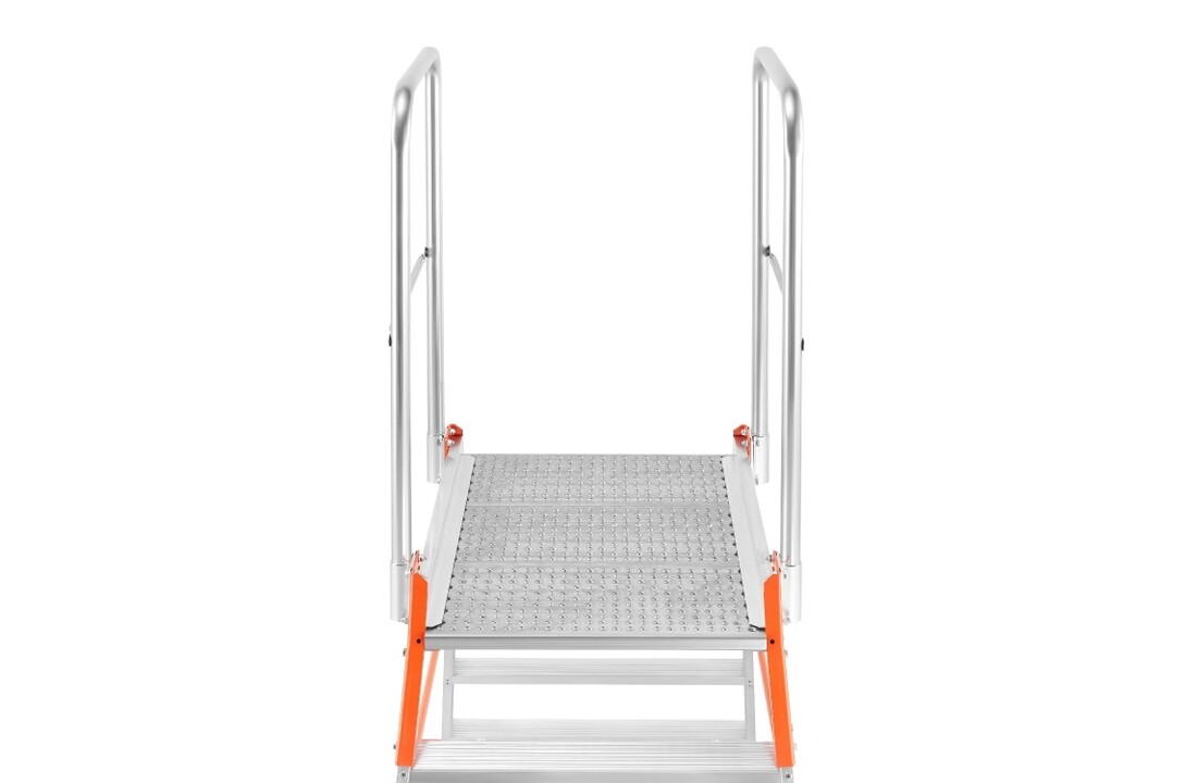 Bordestrap - aluminium - met leuning - dubbelzijdig 6 treden