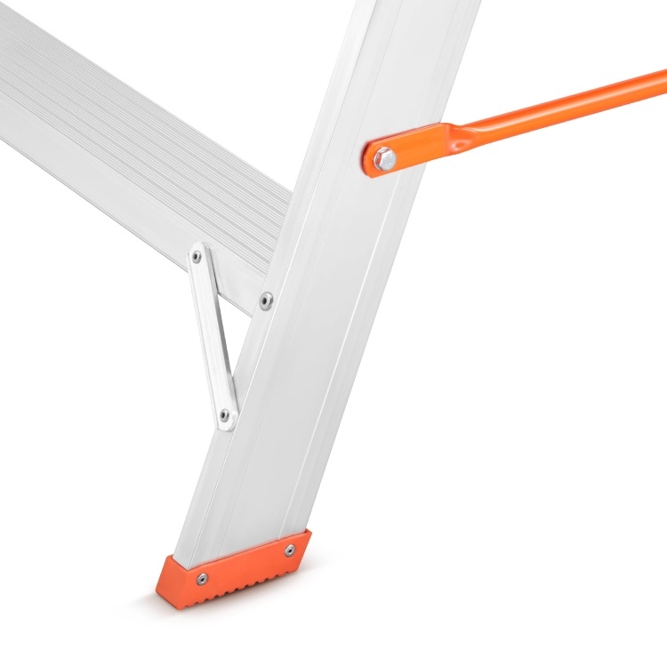 Bordestrap - aluminium - met leuning - dubbelzijdig 6 treden