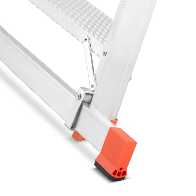 Bordestrap - aluminium - met leuning - dubbelzijdig 6 treden