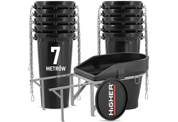 Stortkoker - met draagconstructie - 7m  - Ø 60-41 cm - zwart