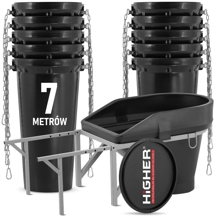 Stortkoker - met draagconstructie - 7m  - Ø 60-41 cm - zwart