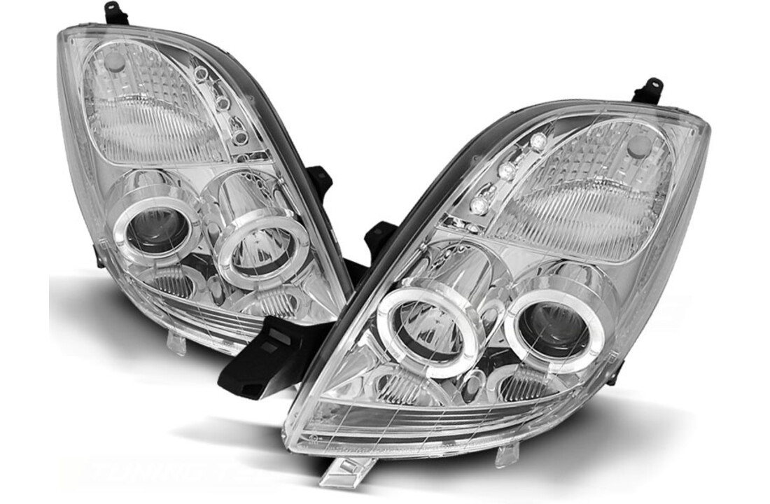 Koplampen geschikt voor Toyota Yaris 06-09 Angel Eyes chroom