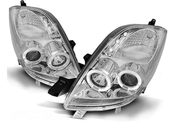 Koplampen geschikt voor Toyota Yaris 06-09 Angel Eyes chroom
