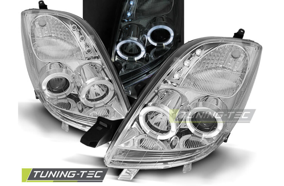 Koplampen geschikt voor Toyota Yaris 06-09 Angel Eyes chroom