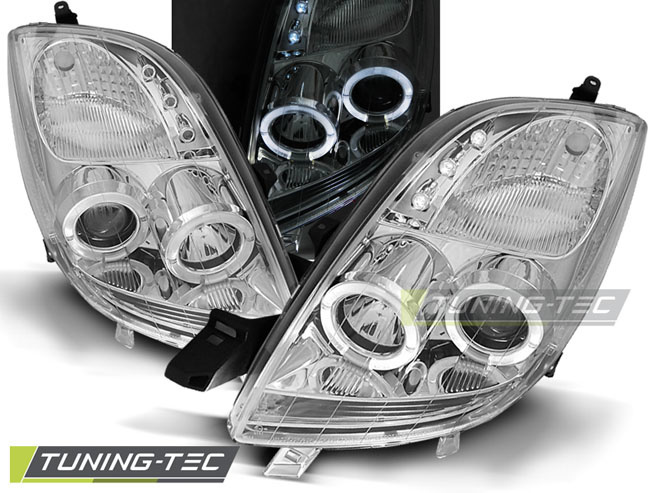 Koplampen geschikt voor Toyota Yaris 06-09 Angel Eyes chroom