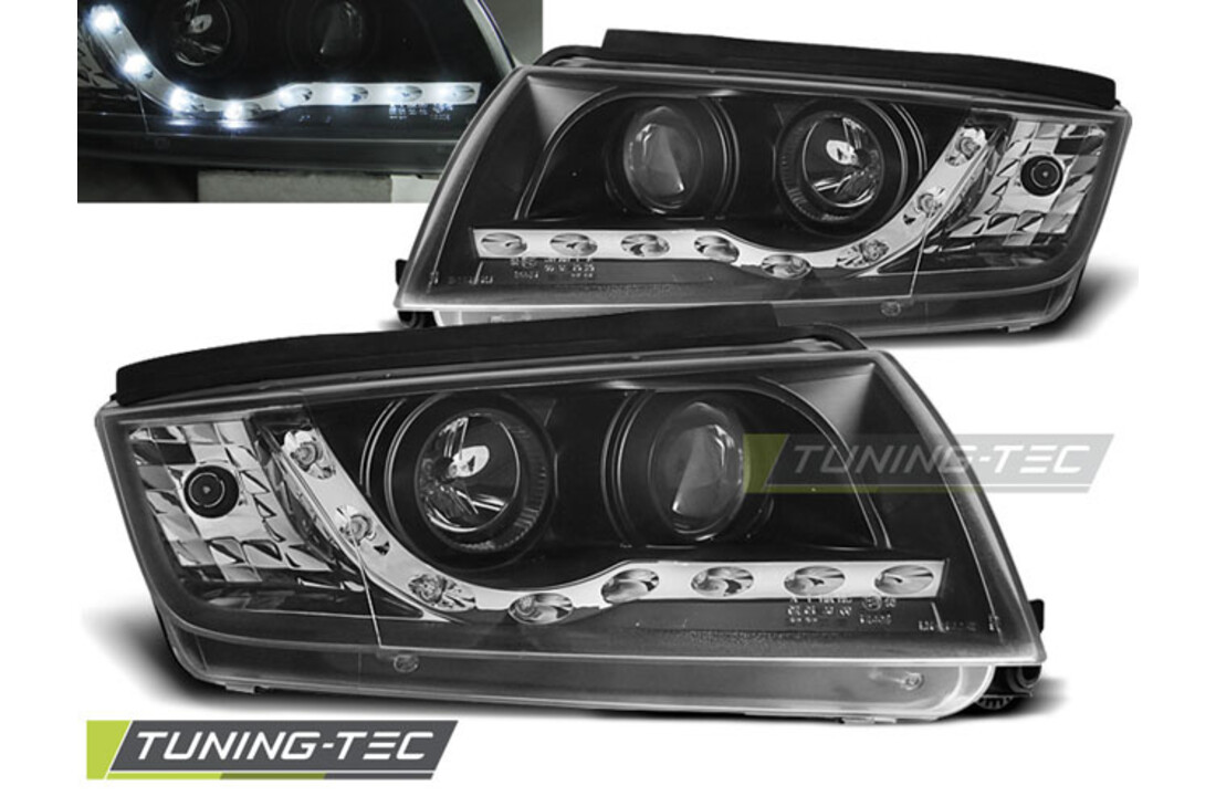 Koplampen met parkeerlicht geschikt voor Skoda Fabia 12 99-08 zwart