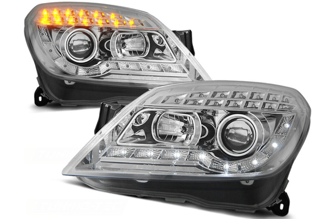 Koplampen met parkeerlicht geschikt voor Opel Astra H 03 04-10 chroom
