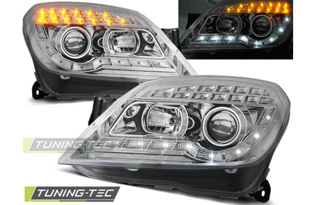 Koplampen met parkeerlicht geschikt voor Opel Astra H 03 04-10 chroom