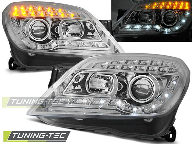 Koplampen met parkeerlicht geschikt voor Opel Astra H 03 04-10 chroom