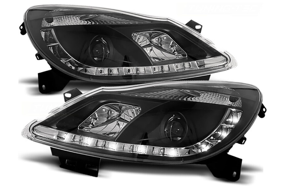 Koplampen met parkeerlicht geschikt voor Opel Corsa D 04 06-11 zwart