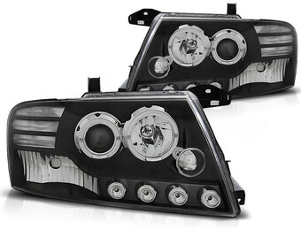 Koplampen met parkeerlicht geschikt voor Mitsubishi Pajero V60 00-06 Angel Eyes zwart