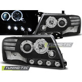 Koplampen met parkeerlicht geschikt voor Mitsubishi Pajero V60 00-06 Angel Eyes zwart
