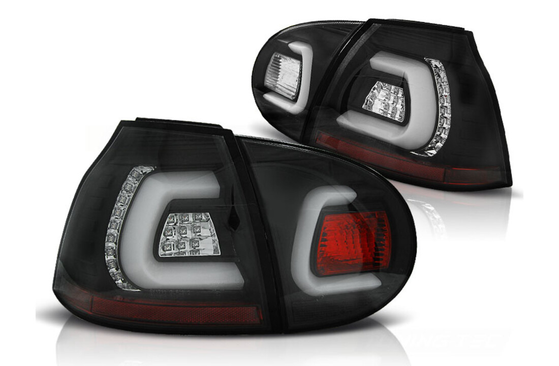 Achterlichten geschikt voor VW Golf 5 10-03-09 zwart LED strip