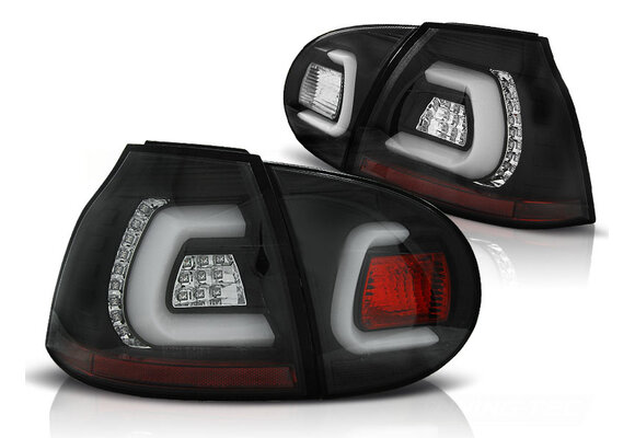 Achterlichten geschikt voor VW Golf 5 10-03-09 zwart LED strip
