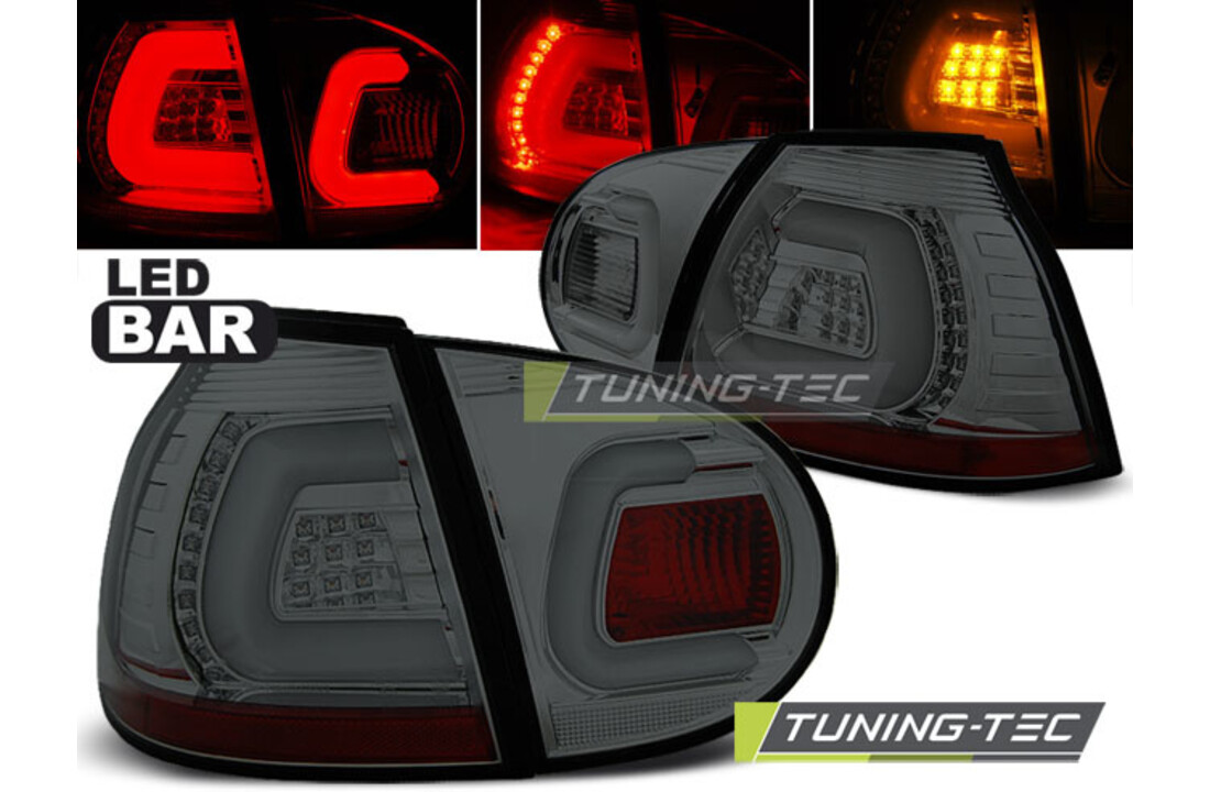 Achterlichten geschikt voor VW Golf 5 10-03-09 smoke LED strip