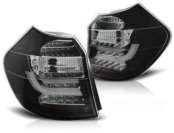 Achterlichten geschikt voor BMW E87/E81 04-08 07 zwart LED strip