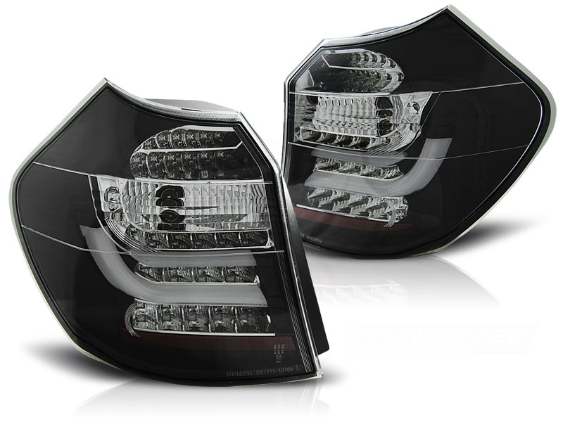 Achterlichten geschikt voor BMW E87/E81 04-08 07 zwart LED strip