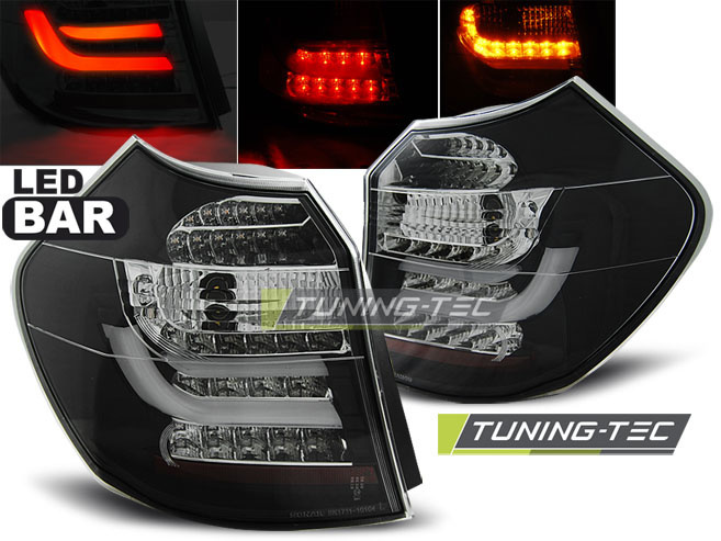 Achterlichten geschikt voor BMW E87/E81 04-08 07 zwart LED strip